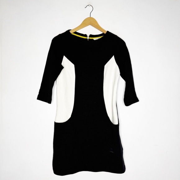 Boden Black Colorblock Ribbed Pocket Dress Size 6 - Picture 1 of 5